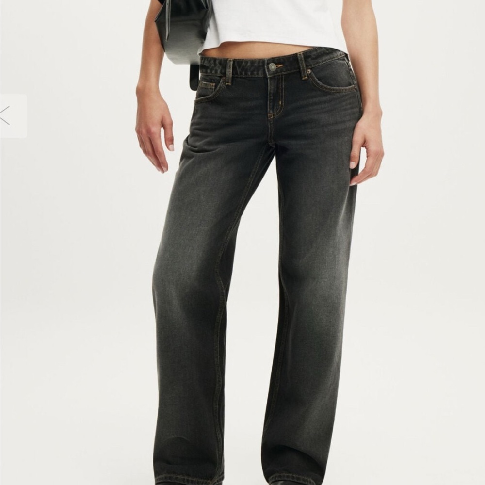 Cotton On Low Rise Straight Jeans Washed Black 26 Relaxed